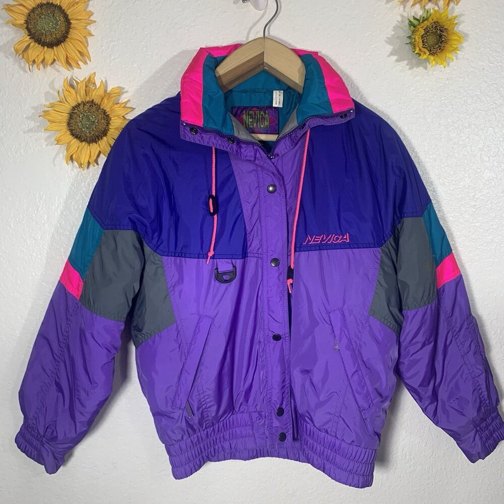 Nevica Vintage FS-11 Cool Colorful Ski Jacket Coat Size 8 US EUC